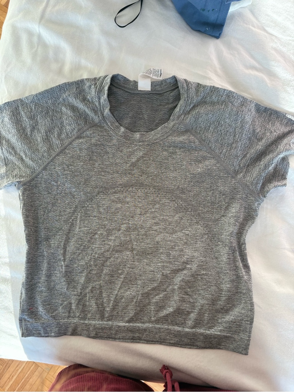 lululemon athletica Gray Short-Sleeve Crop Sweatshirt Top